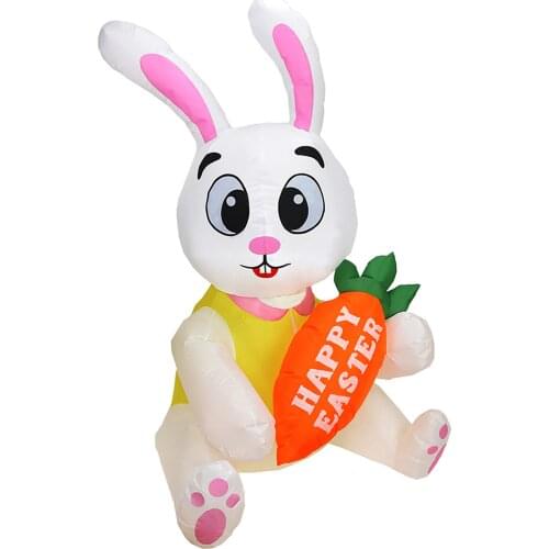 Bunn Decorative Props Inflatable Easter Bunny LED Luminous Rabbit 1.6m Cute 1PC For Home Kids Gift