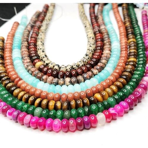 Natural Stone Beads Loosely Spaced Malachite Golden Sand Stone Tiger Eye Beads Jewelry Making Necklaces Bracelets Accessories