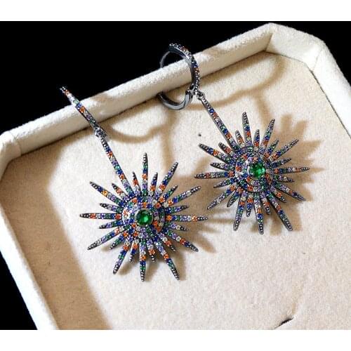 CINKILE Cubic Zirconia Star Style Drop Earrings for Women Luxury Fashion Copper Dangle Earrings High Quality 2 Colors Available