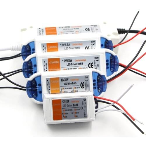 DC12V 18W 48W 72W 100W Lighting Transformers High Quality LED Driver for LED Strip Lights 12V Power Supply Adapter