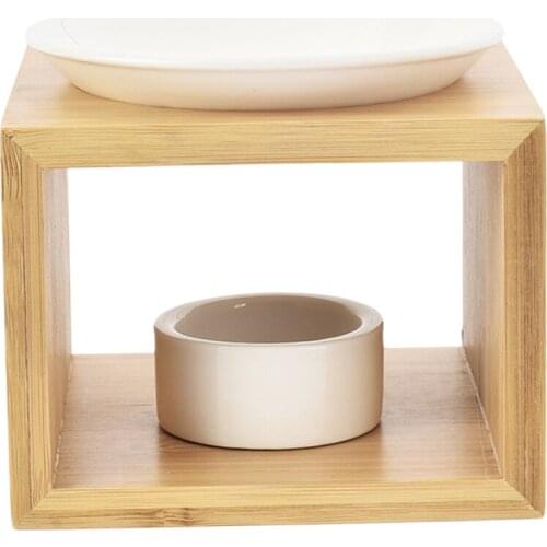 Wood Oil Burner Wax Melt Tealight Holder Warmer Aroma Diffuser Aromatherapy