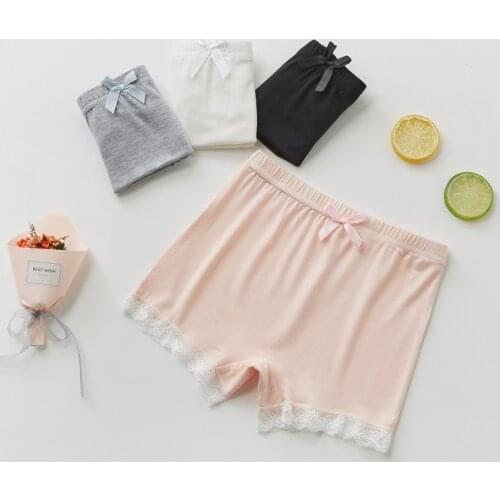 Childrens Modal Lace Leggings Summer Girls Solid Color Casual Slim Safety Shorts WTP21