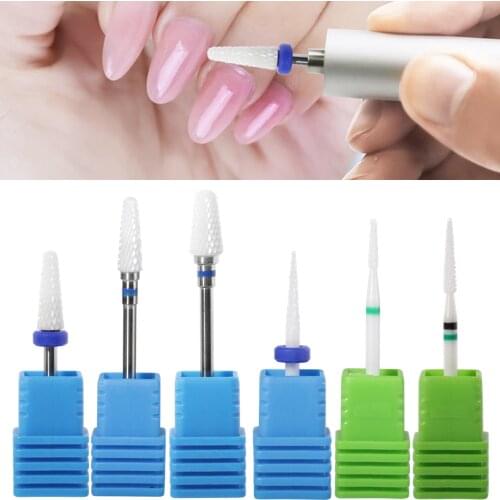 1pcs Ceramic Nail Drill Bits Milling Cutter for Manicure Pedicure Electric Nail Files Buffers Nail Art Equipment Accessories