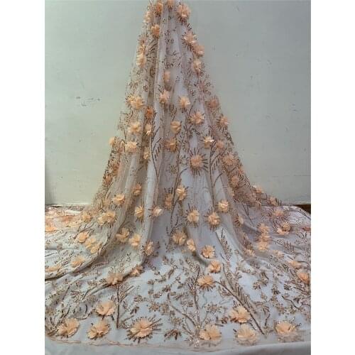 Exquisite and beautiful bead tube with 3D floral tulle embroidery, suitable for fashionable ladies' skirt design fabrics