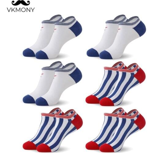 Men cotton socks summer man US flag socks thin man low cut socks 6pairs/lot man no show socks (EU 39-46) (US 7.0-12.0) VKMONY