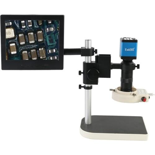 Industrial Digital Microscope Camera Set HDMI VGA Simultaneous Output 100X Zoom Lens LCD Monitor For Cellphone Repair