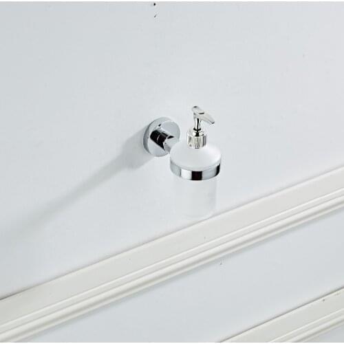 SmileMonkey Wall mounted liquid soap dispenser with chrome +frosted Glass container/bottle bathroom accessories Liquid