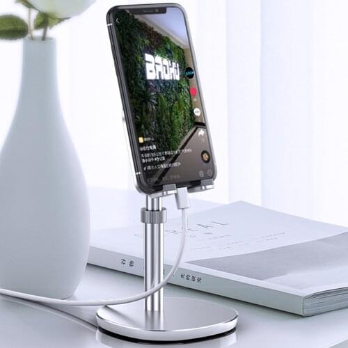 Desktop Phone Holder Tablet Stand For Ipad Phones Universal Bracket Metal Telescopic Adjustable Height Angle Live Support