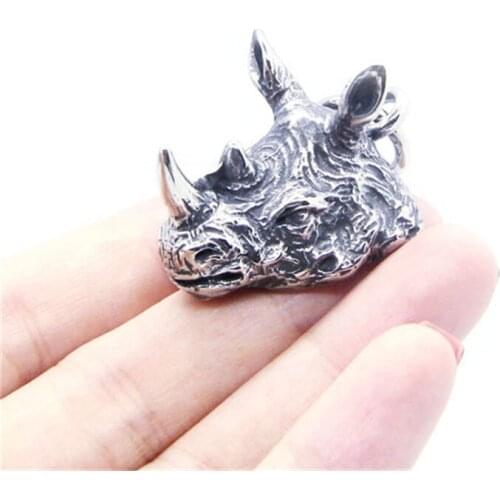Rany&Roy Newest Rhinoceros Pendant 316L Stainless Steel Jewelry Biker Style Fashion Rhinoceros Pendant