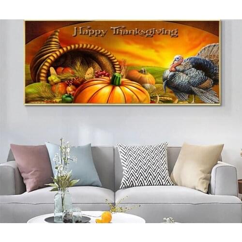 New AB Diamond Painting Pumpkin Full Diamond Square Mosaic Diamond Painting Cross Stitch Embroidery Thanksgiving Home Decoration