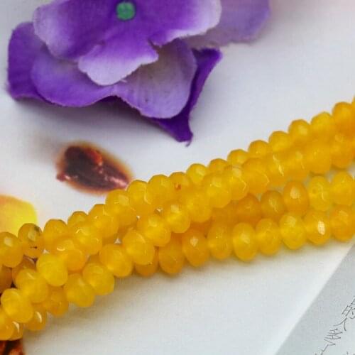 4x6mm Faceted yellow chalcedony abacus shaped loose beads Charming DIY fit women jewelry making gift 15"