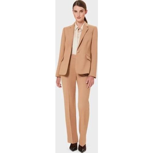 Khaki Single Breasted Office Lady Stylish Womens Suit For Work Slim Fit Fashion Casual Plus Size Jacket Blazer Wide Leg Pants