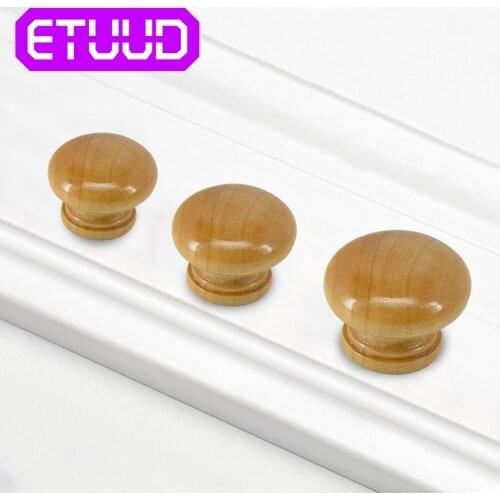 10/20/50Pcs Natural Wood Door Handles For Drawer, Cabinet Wardrobe, Round Knobs Kitchen Furniture Hardware 24mm 27mm 32mm