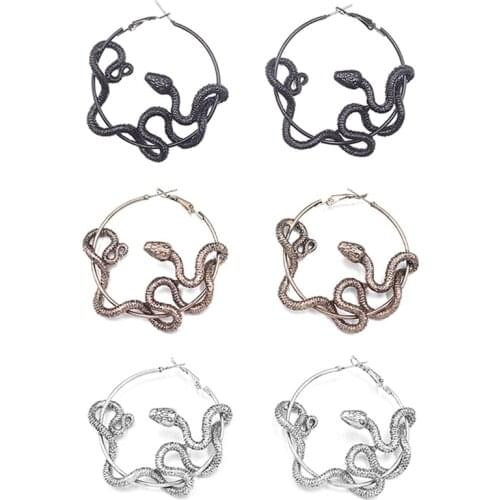 1Pair Korea Mini Small Snake Piercing Stud Earrings For Women Girl Cute Trendy Animals Gold Color Black Ear Stud Jewelry