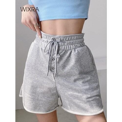 Wixra Casual Loose Shorts Women High Waist Drawstring Wide-Leg Trendy Bottoms Streetwear Ladies Pants Summer