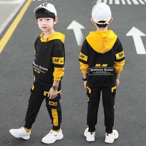 Boys Sport Suits Hip Hop Street Wear Kids Tracksuits Children Clothing Sets Kids Clothes Set Girls Hooded Outwears Coat Pant