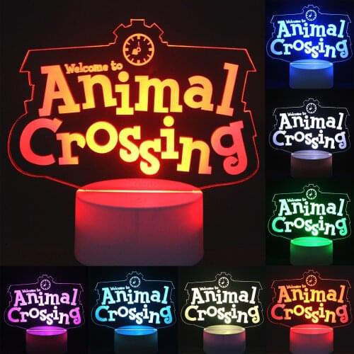 3D LED Illusion Lamp Night Light, Animal Crossing Gift 16 Color Change with Remote/USB Charge for Xmas Birthday Valentines Day