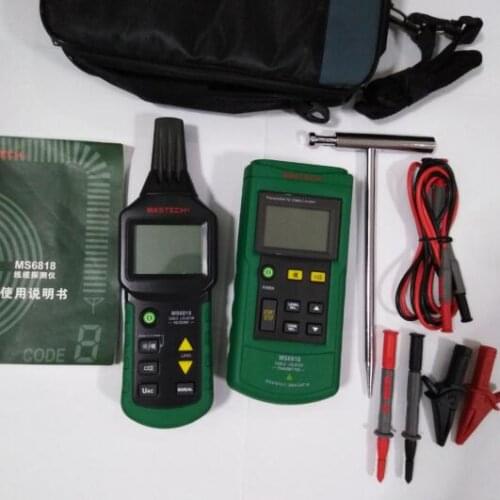 Mastech MS6818 Wire Cable Tracker Metal Pipe Locator Detector Tester AC/DC 12~400V