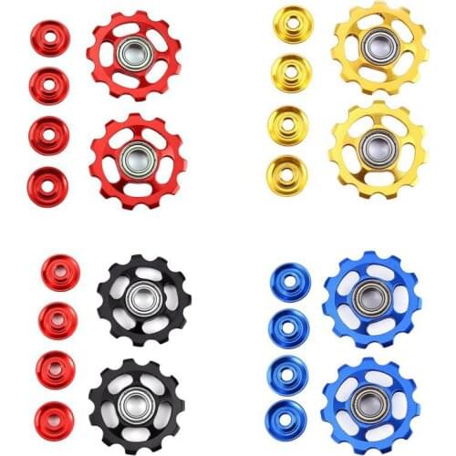Bicycle 11T Gear Guide Wheel Mountain Bike Aluminum Alloy Bearing Jockey Wheel Rear Derailleur Pulley Bicycle Derailleur