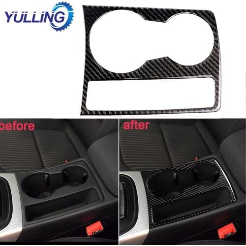 YULLING For Audi A5 A4 B8 2009-2015 Carbon Fiber Trim Cup Holder Decorative Frame Decal Cover Sticker Cover Car Accessories