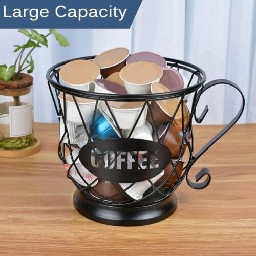 Coffee Capsule Storage Basket Vintage Iron Coffee Pod Organizer Coffee Cup For Home Universal Coffee Capsule Storage Basket