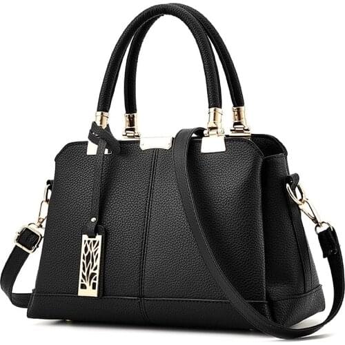 Women bag Leather Tree Branches Metal Decor Handbags Lady Shoulder Crossbody Messenger Bag Female Purse Tote handbag