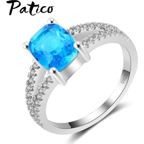 Cross Trendy Square Rings for Women 925 Sterling Silver Crystal Cubic Zirconia Romantic Casual Luxury Jewelry for Party