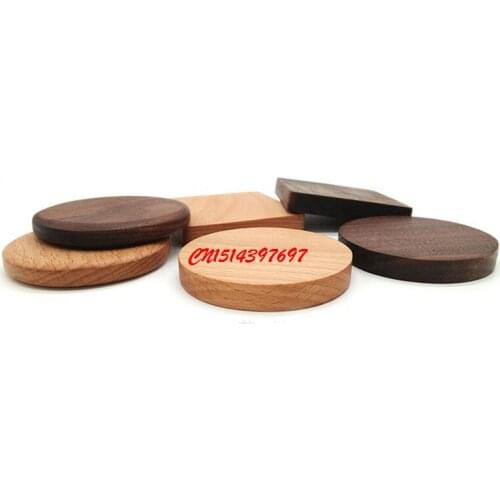 100pcs Beech Walnut Wood Coasters Cup Coffee Tea Cup Pads Drinking Mats Teapot Drink Coaster For Home Decor Bar FF18070303