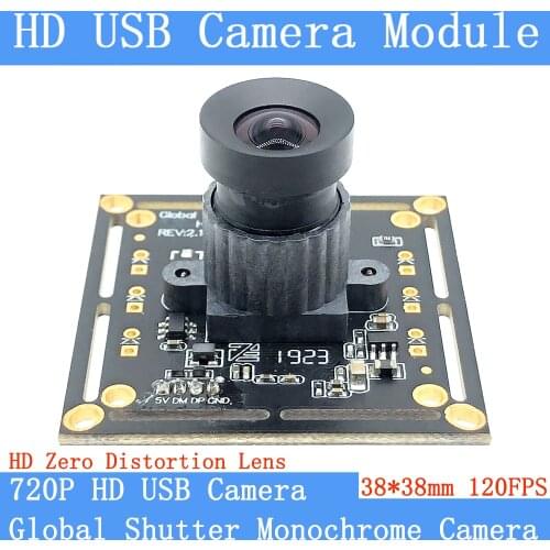 120FPS MJPEG USB Camera Module Non Distortion monochrome Global Shutter High Speed OTG UVC Linux 720P USB Surveillance camera