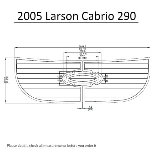 2005 Larson Cabrio 290 Swim Platform Pad Boat EVA Teak Decking 1/4" 6mm