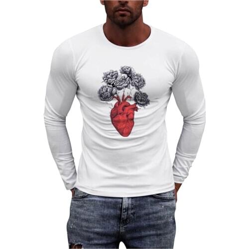 2021 Funny Printing Tshirts Male Casual Long Sleeve Graphic Tee Summer Leisure Pullover Top Brief Round Neck T Shirt Camisetas