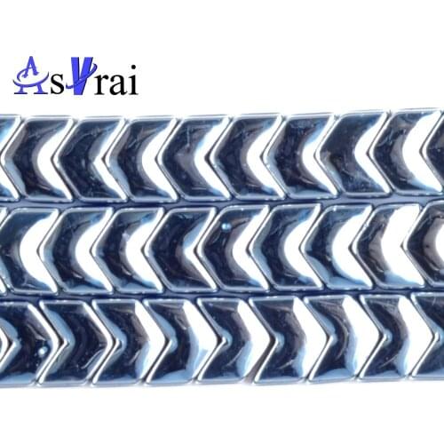 6 8mm Natural Arrow Shape Light Blue Hematite Stone Beads Loose Spacer Beads For Jewelry Making DIY Bracelet Necklace Charms 15"