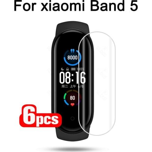 6pcs film For Xiaomi Mi Band 5 Film Screen Protector band5 Soft Protective HD Film For huami amazfit Band 5 Film Not Glass