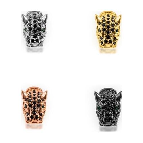 17*9mm leopard multicolor crystal micro pave cz zircon cubic zirconia beads DIY necklace charm bracelet connectors making wrf23