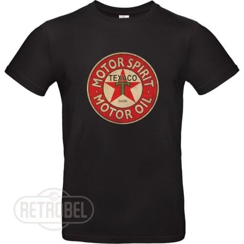 "New High Quality 2019 Short Sleeves Cotton T Shirt Texaco, Motor Oil, 100% Cotton, Graphic Retro T-Shirt Black cool Tee Shirts"