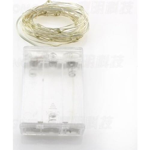 5M 50leds LED String Light flexible silver Wire DC4.5V 3*AA Battery Operated Fairy Christmas New Year Wedding Decoration lamp