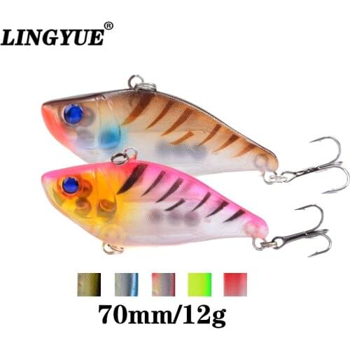 LINGYUE Deep Diving Minnow 7cm 12g Hard Artificial Bait Fishing Lure Bass Wobblers Crankbaits 6# Hooks Peche Carp Lures Winter