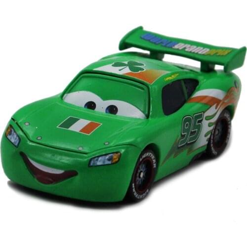 Disney Pixar Cars 2 No.95 Lightning Mcqueen Ireland Pattern Metal Diecast alloy Toy Car model for children 1:55 Brand toys new
