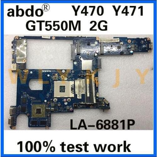Abdo PIQY0 LA-6881P motherboard for Lenovo Y470 Y470N notebook motherboard PGA989 HM65 GT550M 2G DDR3 100% test work