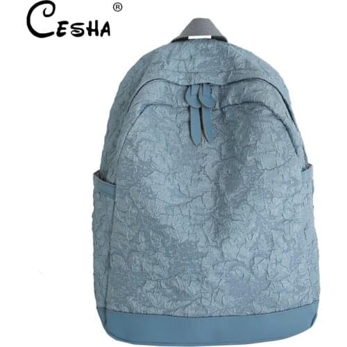 Fashion Pleated Bubble Fabric Women Travel Backpack High Quality Soft Fabric Girls School Backpack Pretty Style Female Backpack