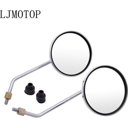Motorcycle mirror chrome round mirror moto Big vision Side Mirror For Honda Grom Cb190r Cbr250r Yamaha Fz1 Fz6 Ybr 125 Bmw F800r
