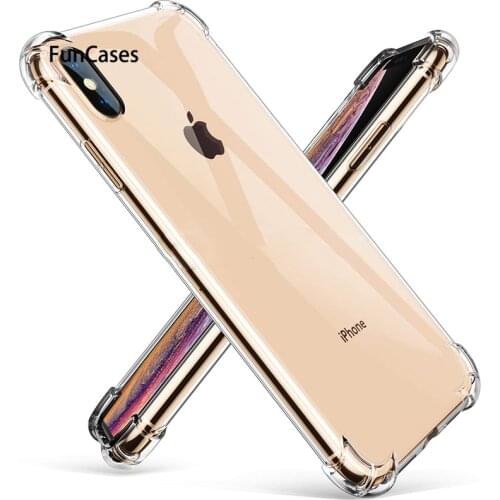 Shockproof Bumper Transparent Silicone Phone Case For iPhone X XS XR XS Max 8 7 6 6S Plus 5 5S SE Clear protection Back Cover