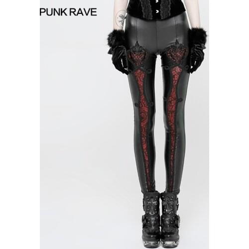 Женские кожаные легинсы PUNK RAVE China At AliExpress