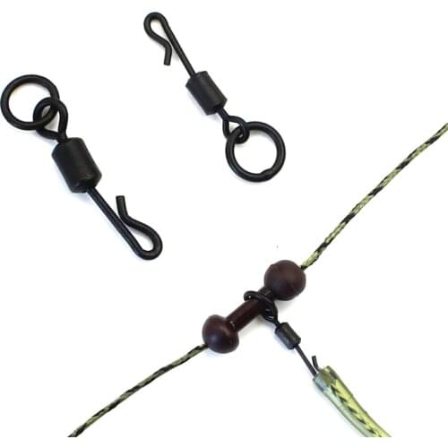 20pcs Quick Change Flexi Ring Swivels with Ring Hook UK Size 8 and 11Carp Fishing Accessories QC Kwik Swivels Chod Ronnie Rig