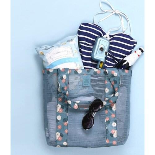 Grid Beach Bag Oxford Cloth Travel Clothing Storage Box Large Capacity Lipstick Eyebrow Pencil Cosmetic Portable Organizer