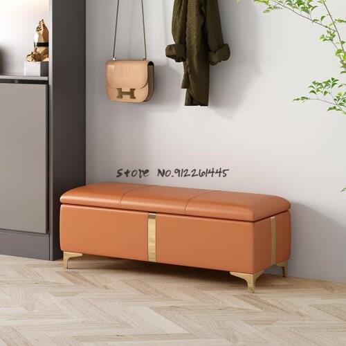 Changing shoes and stools at home net red shoe cabinet at home door integrated light luxury with storage bedroom bed tail stool