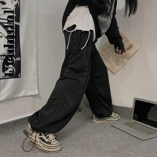 Ucuhulnl Pants for Women Sweat Pant Cotton Joggers Women High Waist Black Casual Trouser Hip Hop Funny Sweatpants Loose