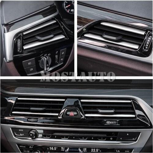 For BMW 5 Series G30 G31 Inner Console Air Vent Outlet Grid Trim Cove 2017-2020 8pcs Car Decor Car Accesories Interior Car Trim