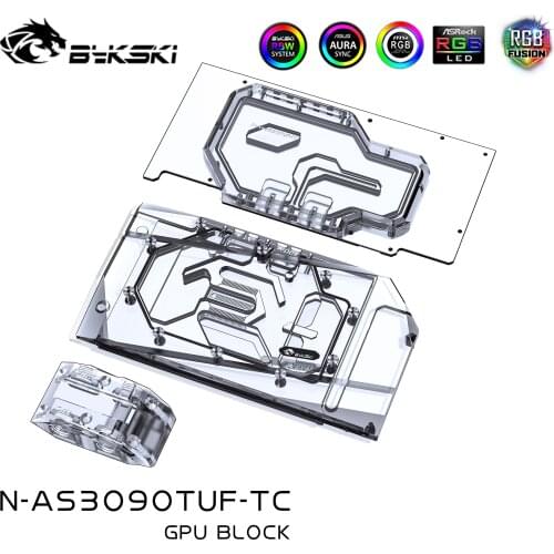 Bykski GPU Water Block cooler for ASUS TUF RTX 3090 /3080 GAMING Graphic Card with Special Copper Back plate N-AS3090TUF-TC