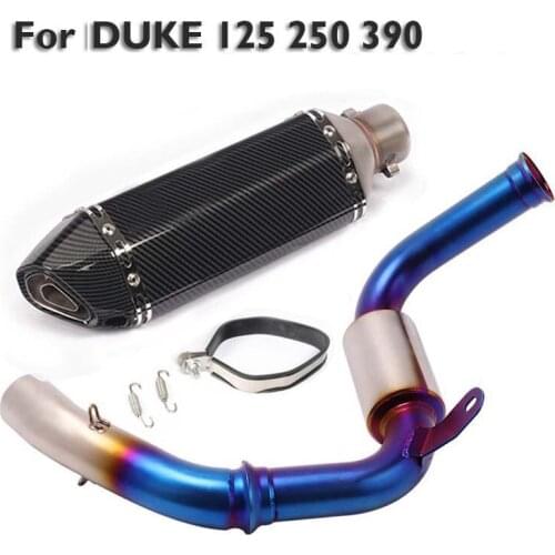 Motorcycle Exhaust System Escape Muffler Silencer Baffles Tip Connector Link Tube for KTM DUKE 125 250 390 RC390 2017-2020
